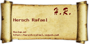 Hersch Rafael névjegykártya